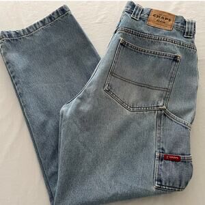 VTG Y2K Mens Chaps Carpenter Utility Jeans Wide Leg size 34 x 32